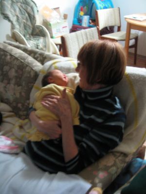 Grandma
Grandma enjoying a cuddle
